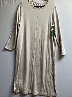 Miiyu Simons Beige Long Sleeve Midi Soft Knit Dress XL